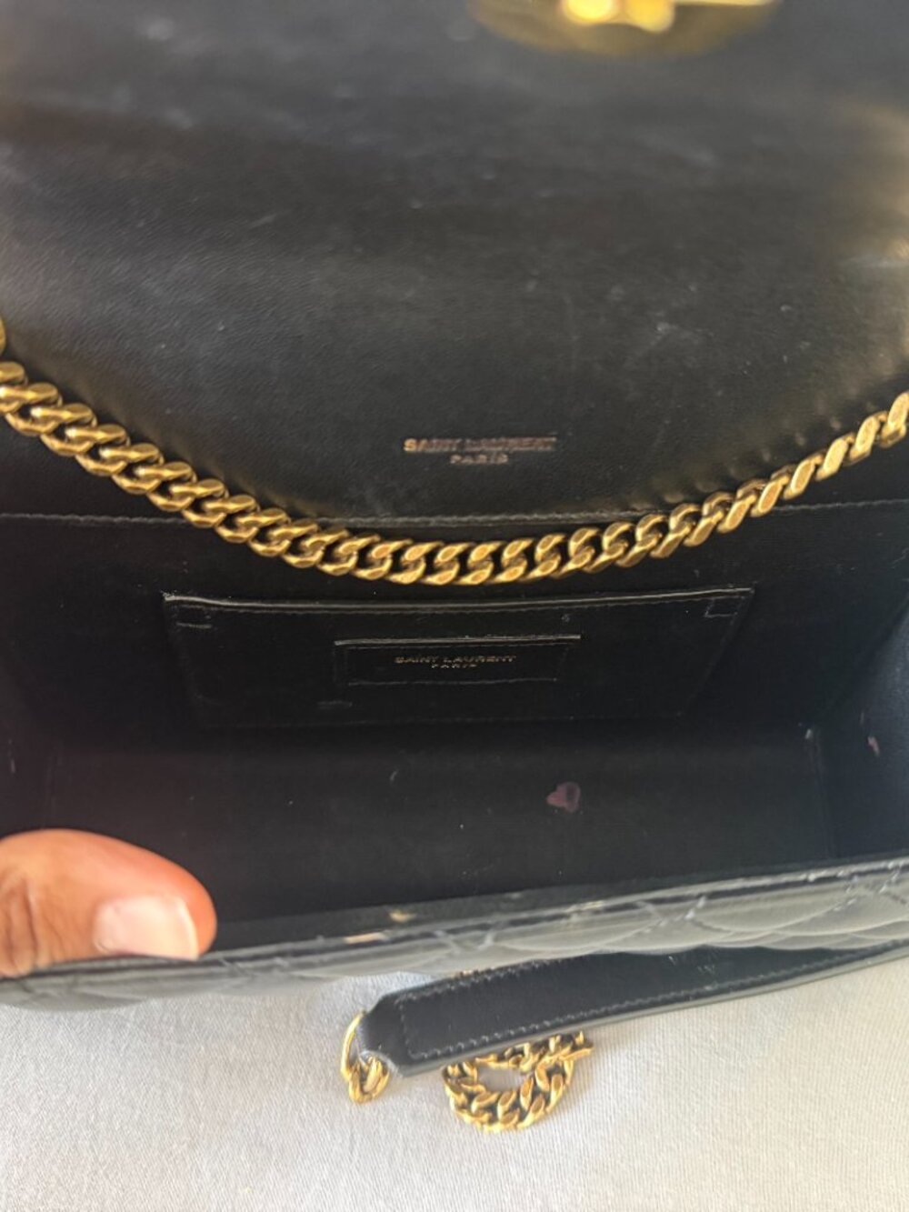 YSL Envelope Bag, Small — Black Matelassé Lambskin - Picture 3 of 6